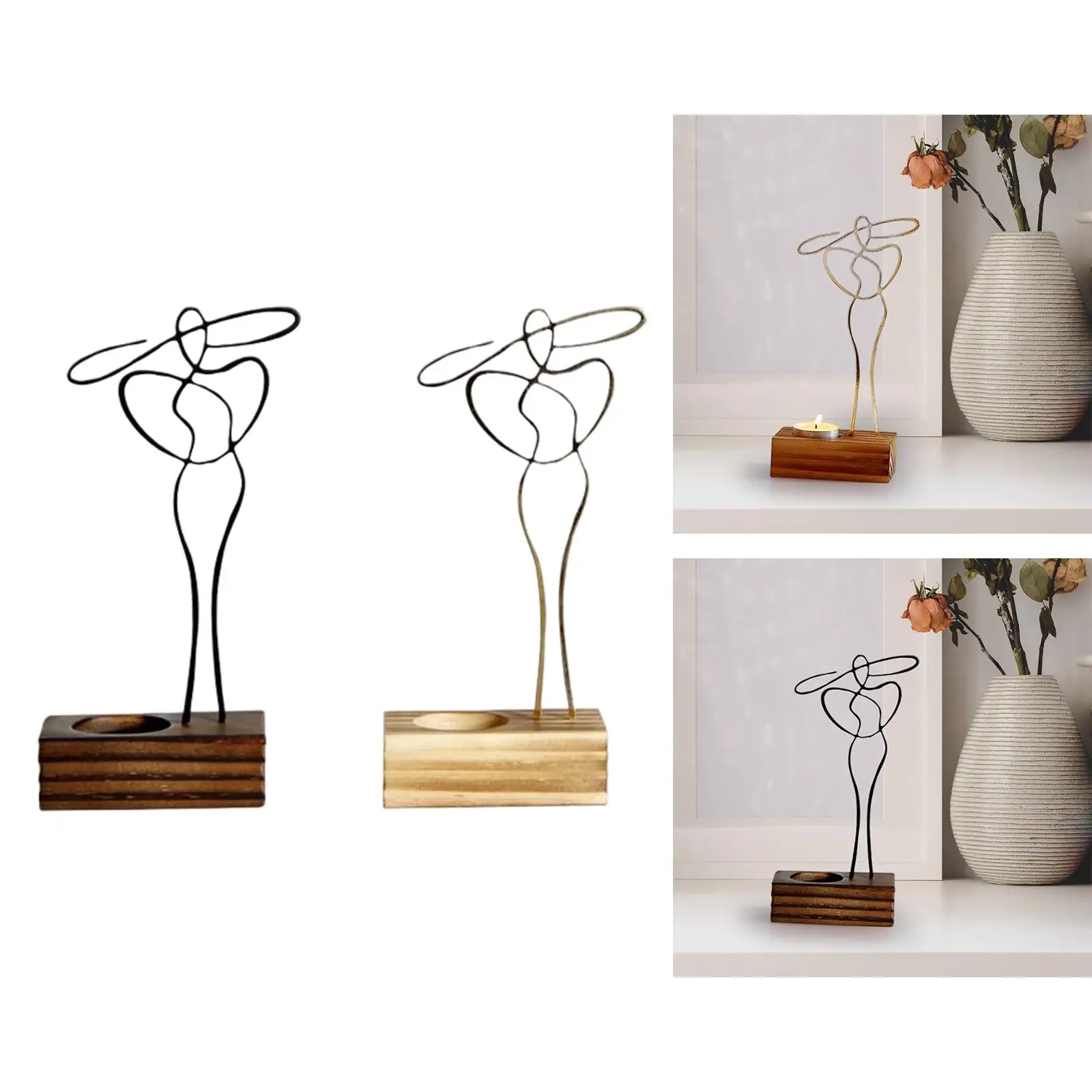 Candle Holder Woman Sculpture Modern Statue for Wedding Decoration