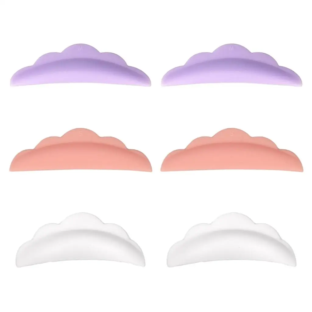 Set of 3 Pairs, Permanent Cure Silicone Pads for Professional , Small Medium