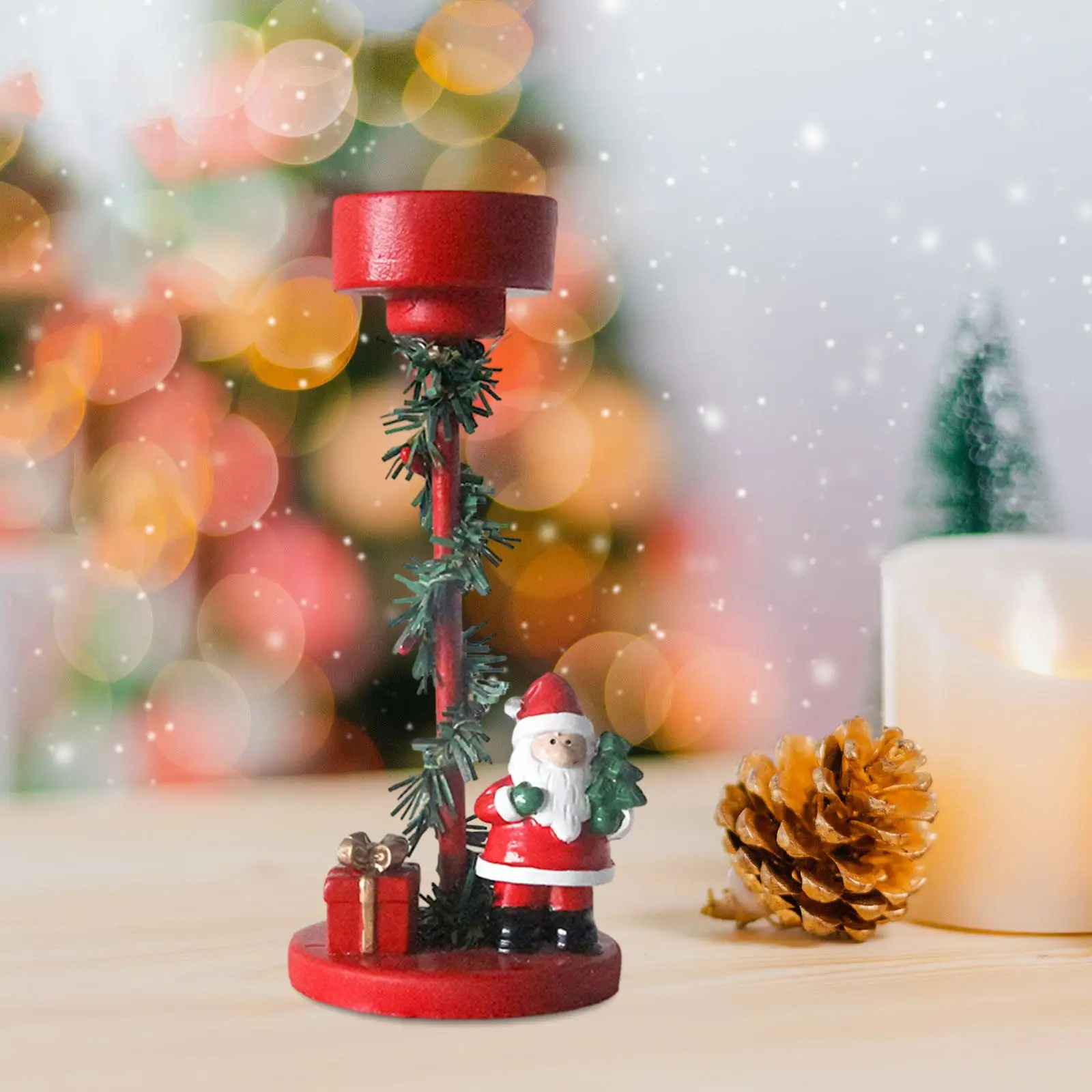 Christmas Candle Holder Centerpiece Iron Party Decor Table Xmas Candle Stand