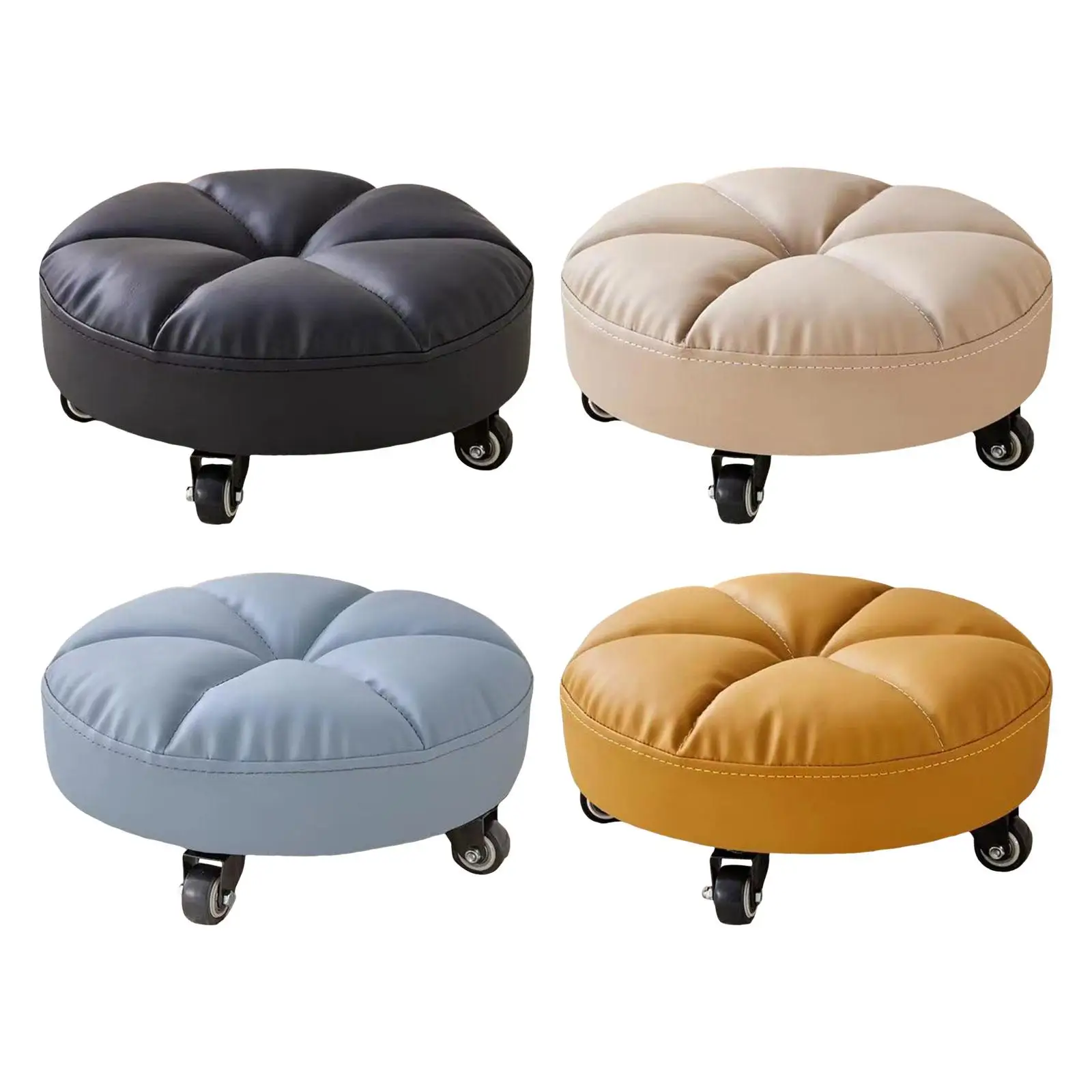 Rolling Stool Pedicure Stool Mini Stool Low Roller Seat Stool for Office Garage Home