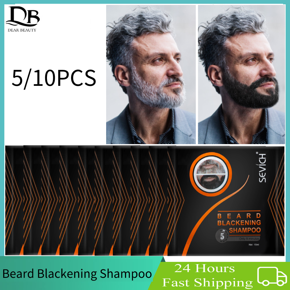 Best of 5 / 10PCS Natural Beard Hair Dye Shampoo Portable 5 Minute Fast Blackening Color Tint Cream Moustache Shampoo For Men Dropshipping Reviews & Tips