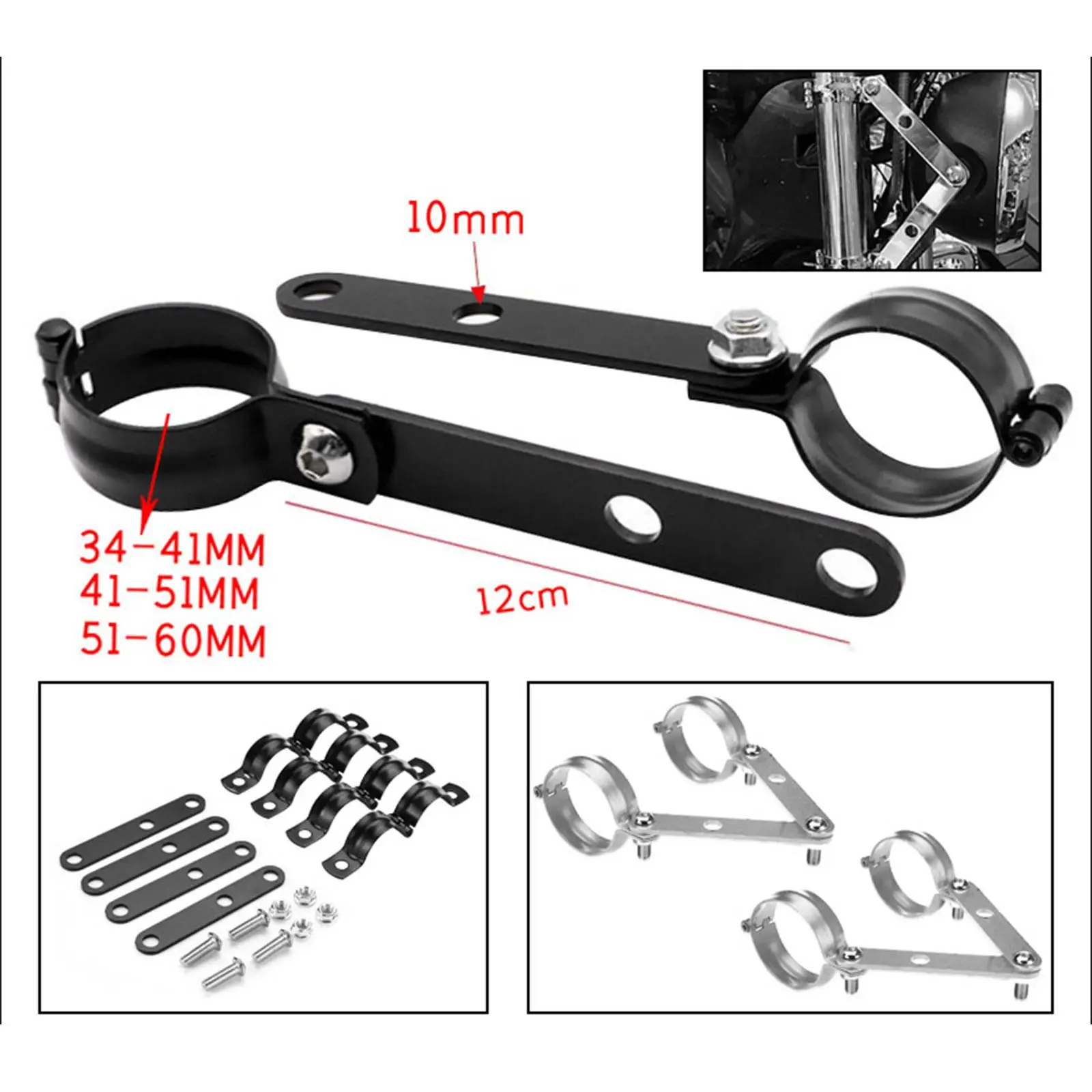 Sturdy Headlight Mount Bracket 34mm-41mm Fork for Harley Cruise Crown Prince 883 Easy Installation Replacement Accessories