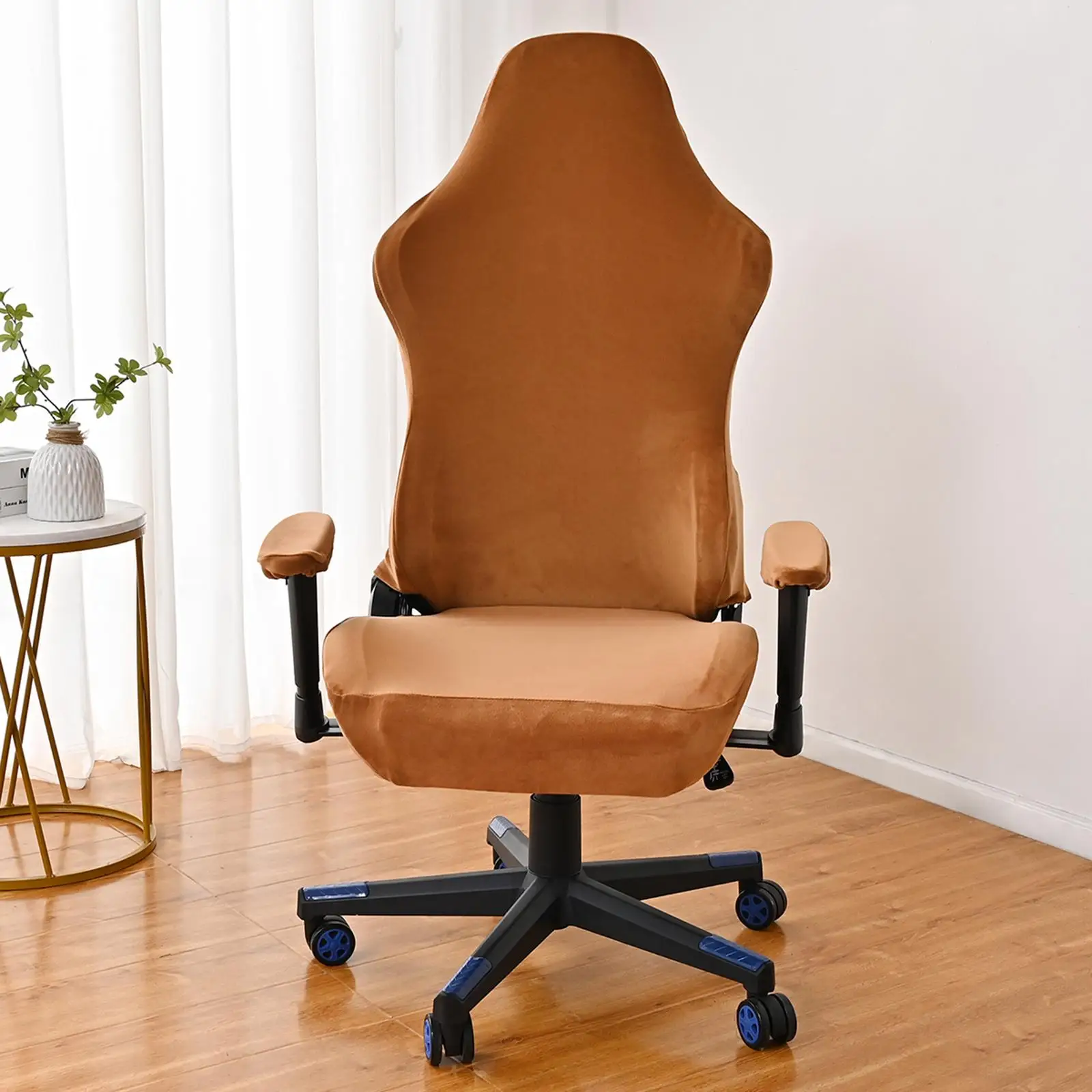 Office Chair Slipcover Stretchable Polyester Chair Protection Covers Velvet Gaming Chair Covers for Study Chair, Swivel Chair,