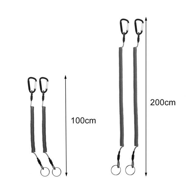 2 Cordini A Spirale Per Attrezzi Da Pesca - Retrattili Con Clip Metallo - Foto 5