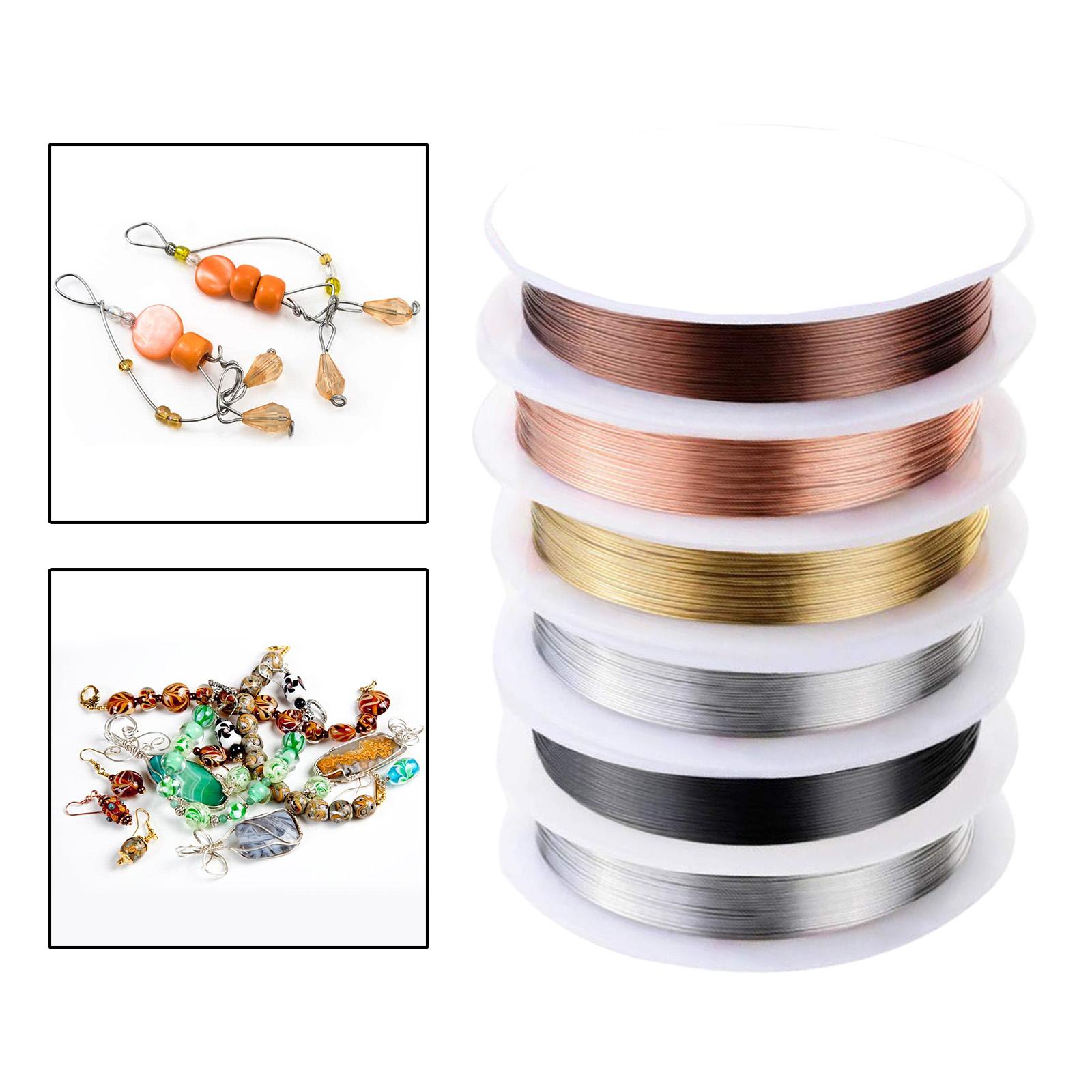 6 Pack Coloured 0.5 mm Soft Copper Wire Cutting Pliers Supply Set Art DIY for Jewelry Making Crafting Necklaces Bracelet Beading