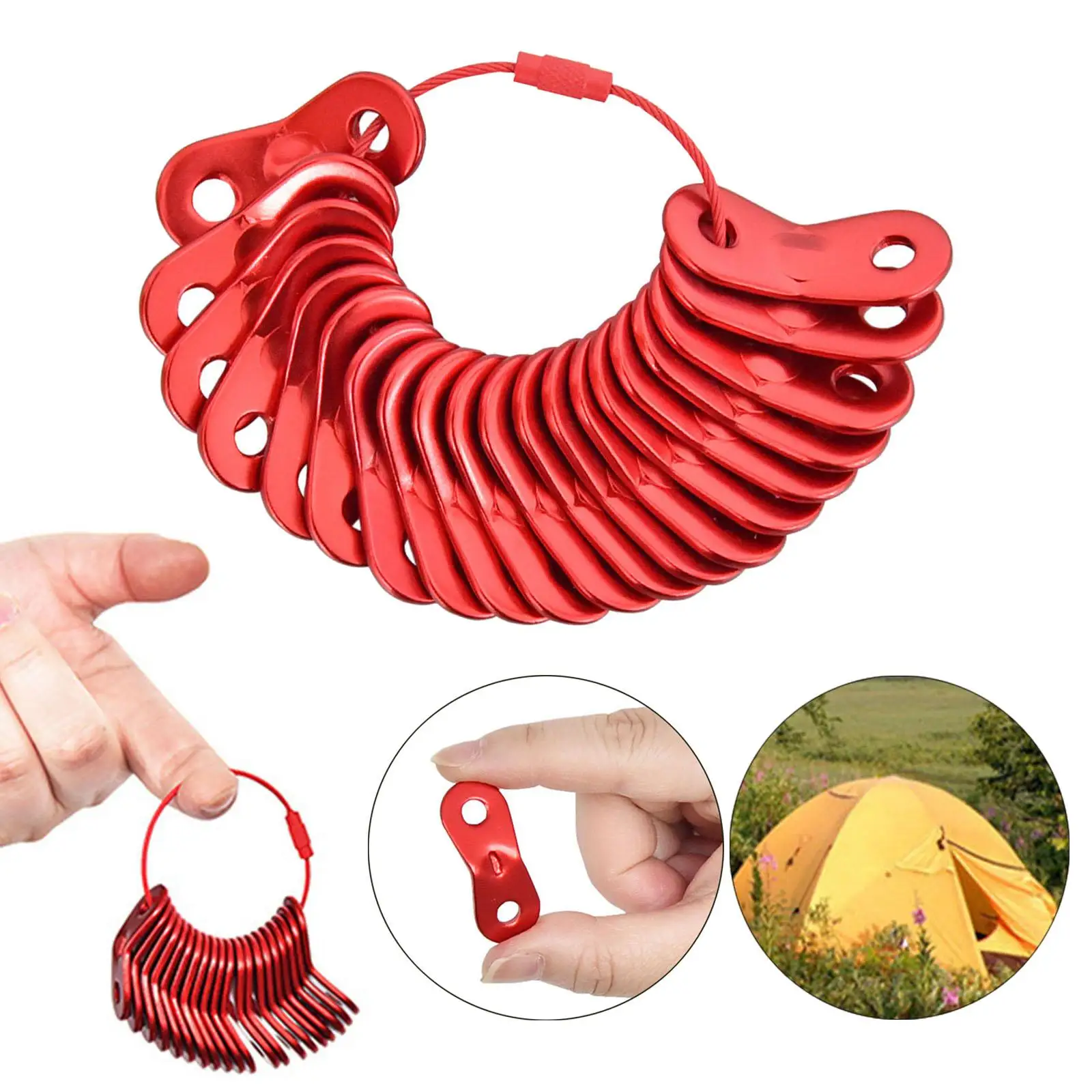 20 Pcs Tent Buckle Rope Tightener Tent Accessory Rope Adjuster Buckle for Outdoor Canopy Tent