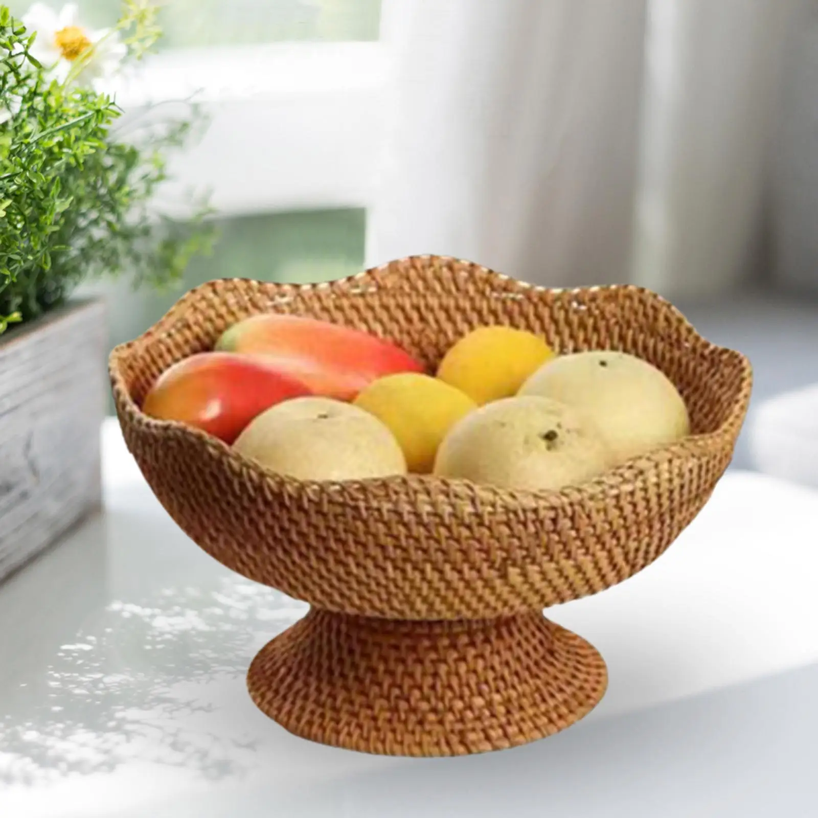 Footed Fruit Basket Basket Display Pantry Organizer Food Snack Serving Basket