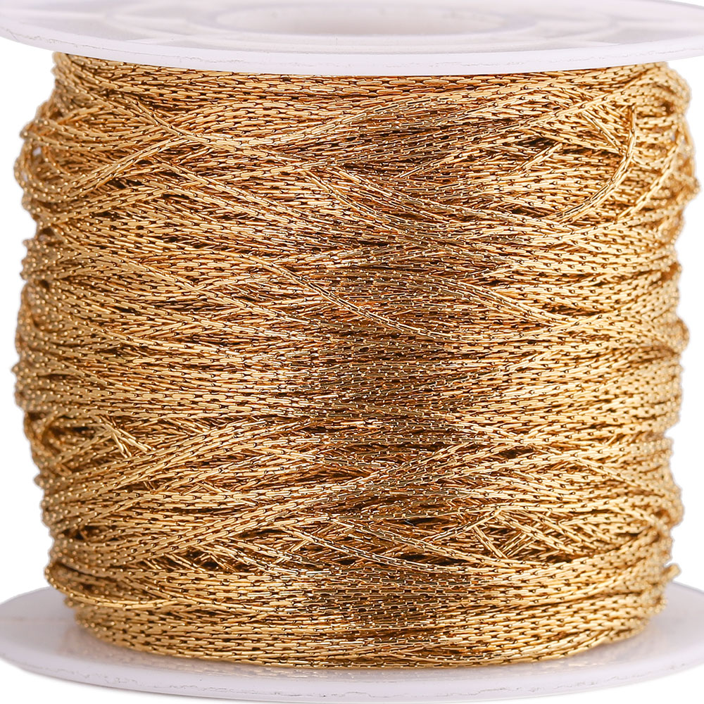 2 m Edelstahl kleine Kabel vergoldete Ohrringkette 0,5 mm Seilketten für DIY Schmuckherstellung Zubehör Halskette Großhandel – Detail 8