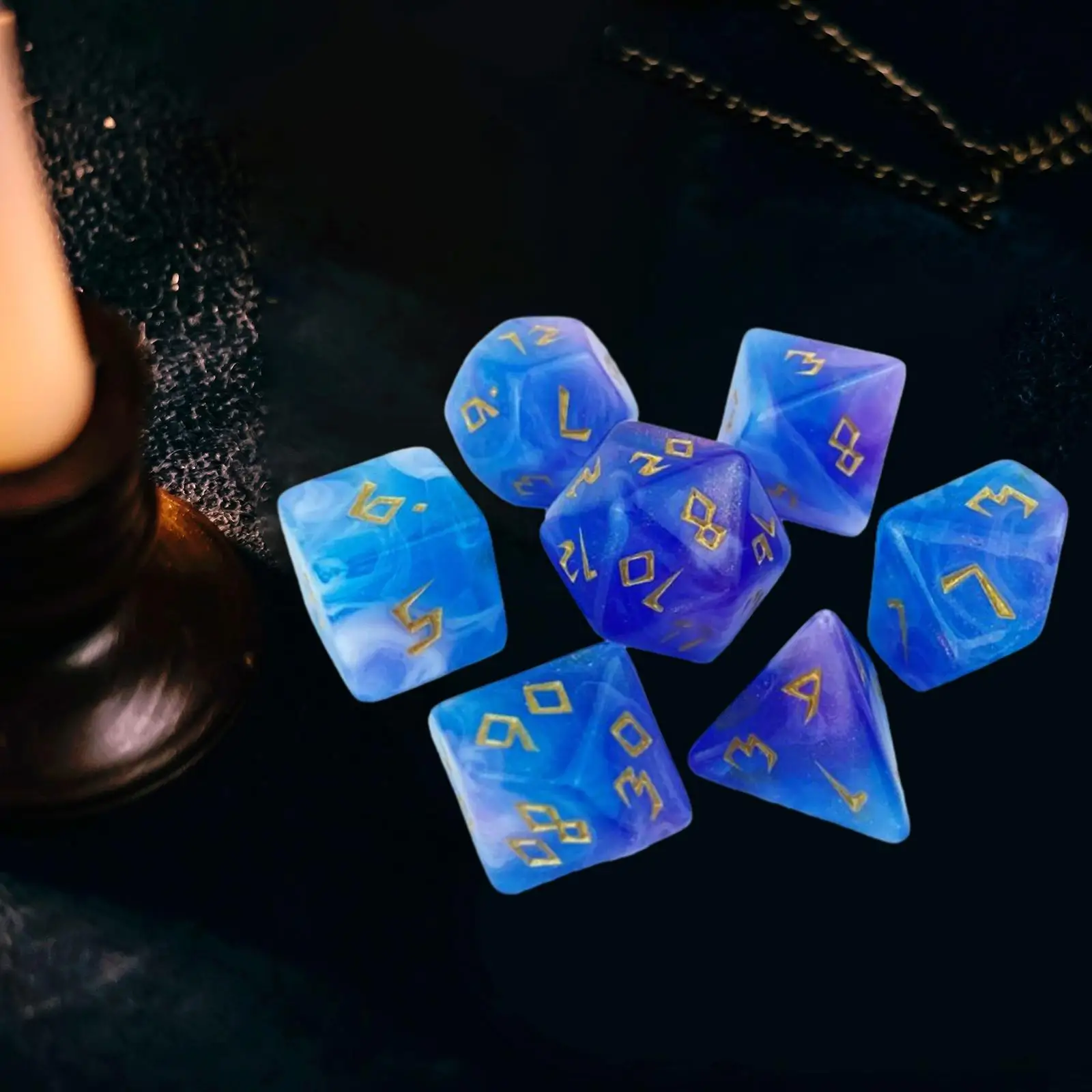 7Pcs Multi Sided Doces Set D4-D20 Polyhedral Dices Math Counting Teaching Aids for Role Playing Table Board Games