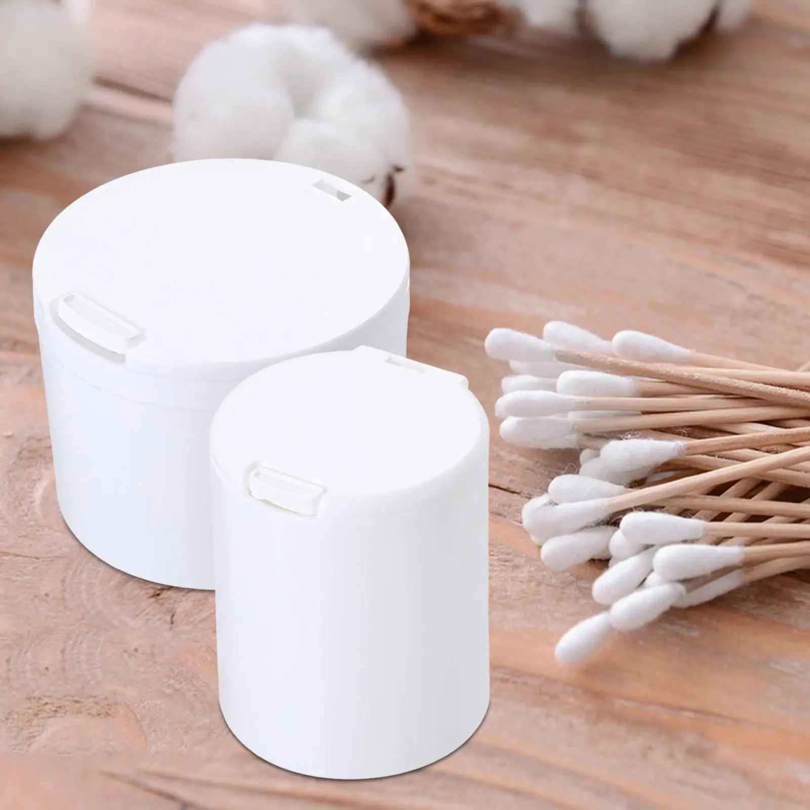 Cotton Swabs Holder with Lid Dustproof Container for Cotton Round Pads Toothpick