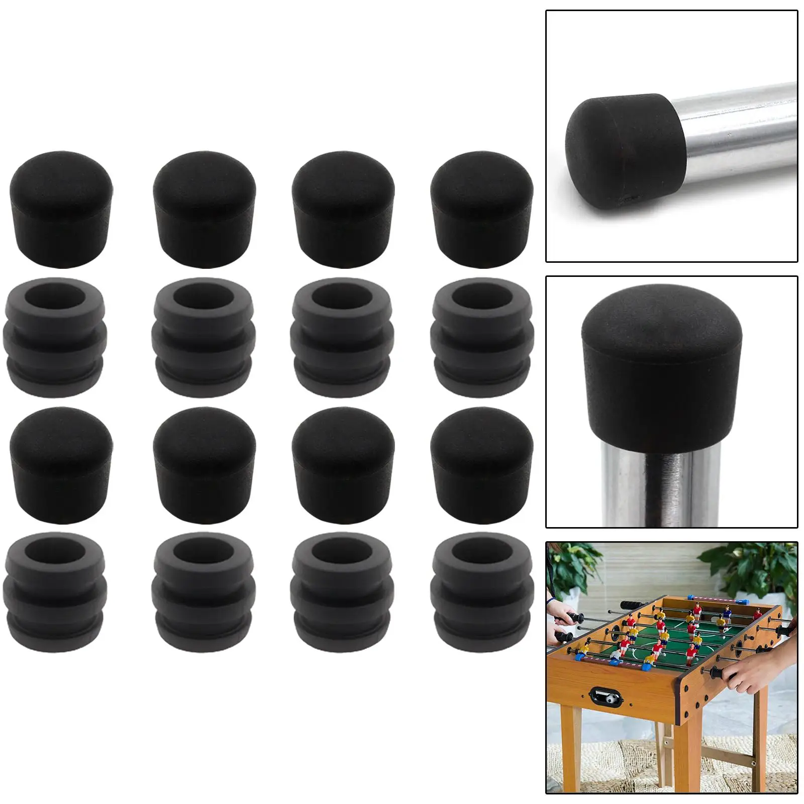 Rod Bumpers End Caps Components Durable Table Soccer Fussball Universal