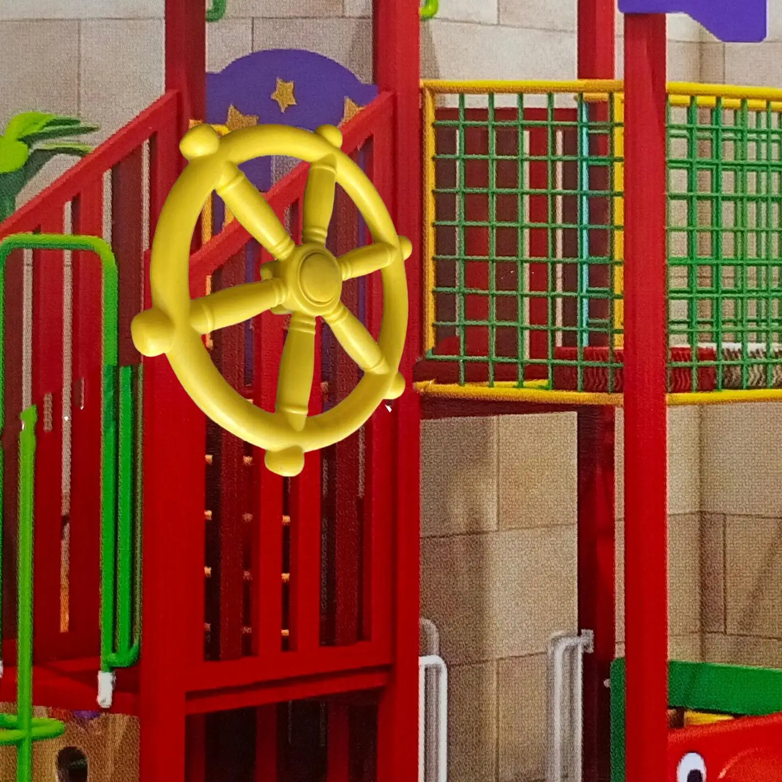 Pirate Ship Wheel with Screws Kids Steering Wheel Toy Playground Accessories for Park Play House Treehouse Garden Amusement Park