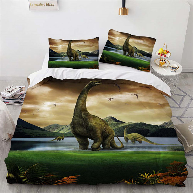 Dinossauro crianças jogo de cama cenário animal moda 3d duvet cover  conjunto consolador roupa gêmeo rainha rei único tamanho dropshipping -  AliExpress