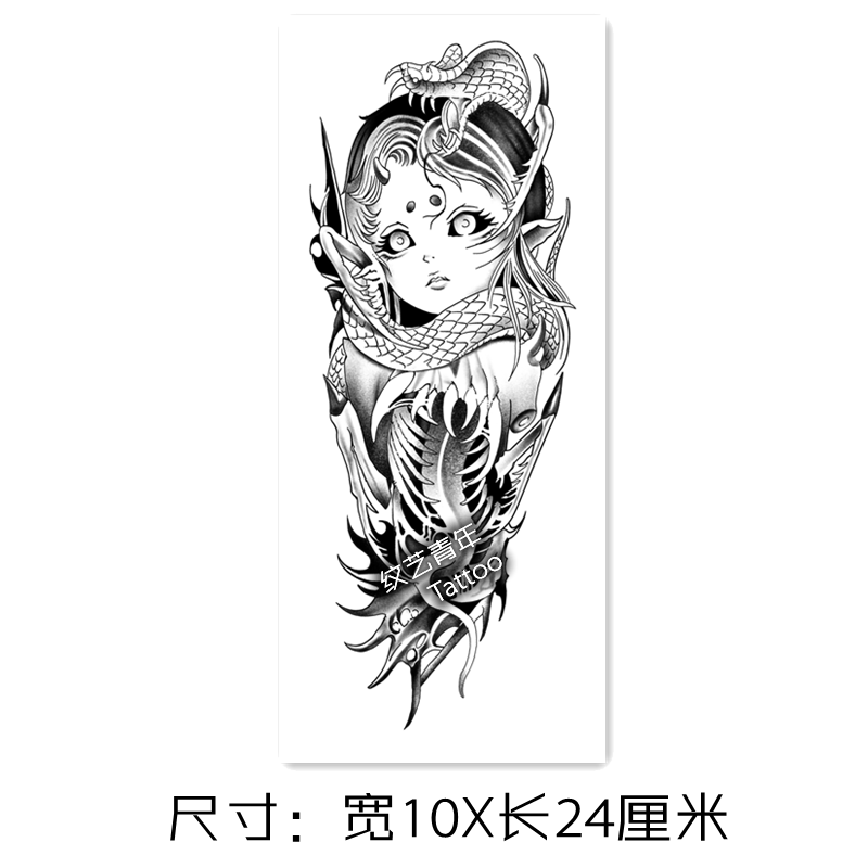 Kräuter saft Cartoon Dämon temporäre Tattoos für Frauen Mann Arm Punk wasserdichte Tattoo Aufkleber Kunst dauerhafte Puppe gefälschte Tätowierung – Detail 2