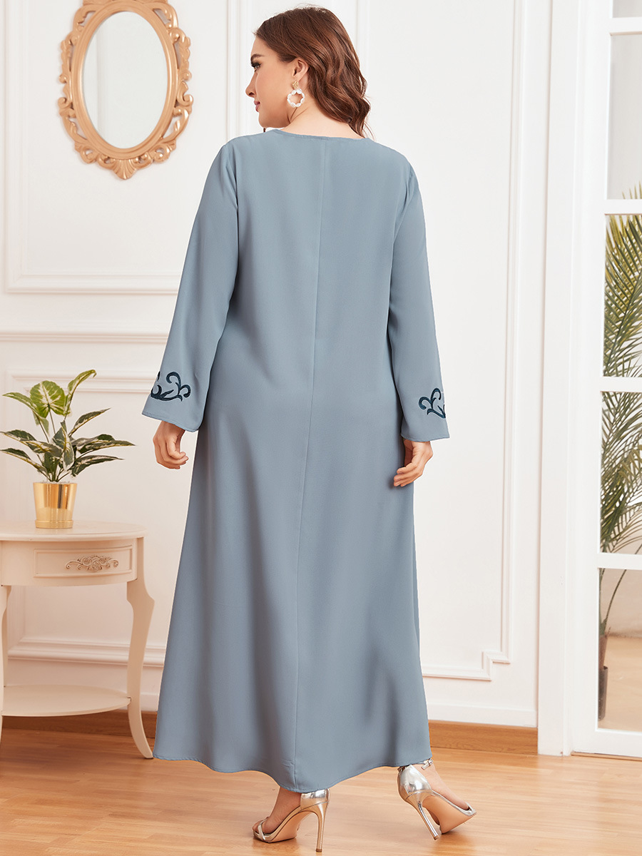 Embroidery Big Swing Dress Women 