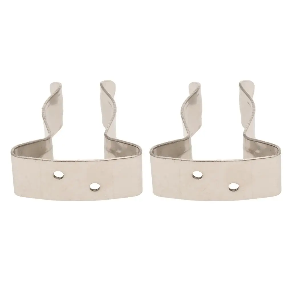 2 Stainless Steel Marine Boat Hook Holder Clips - 25mm to 1.5