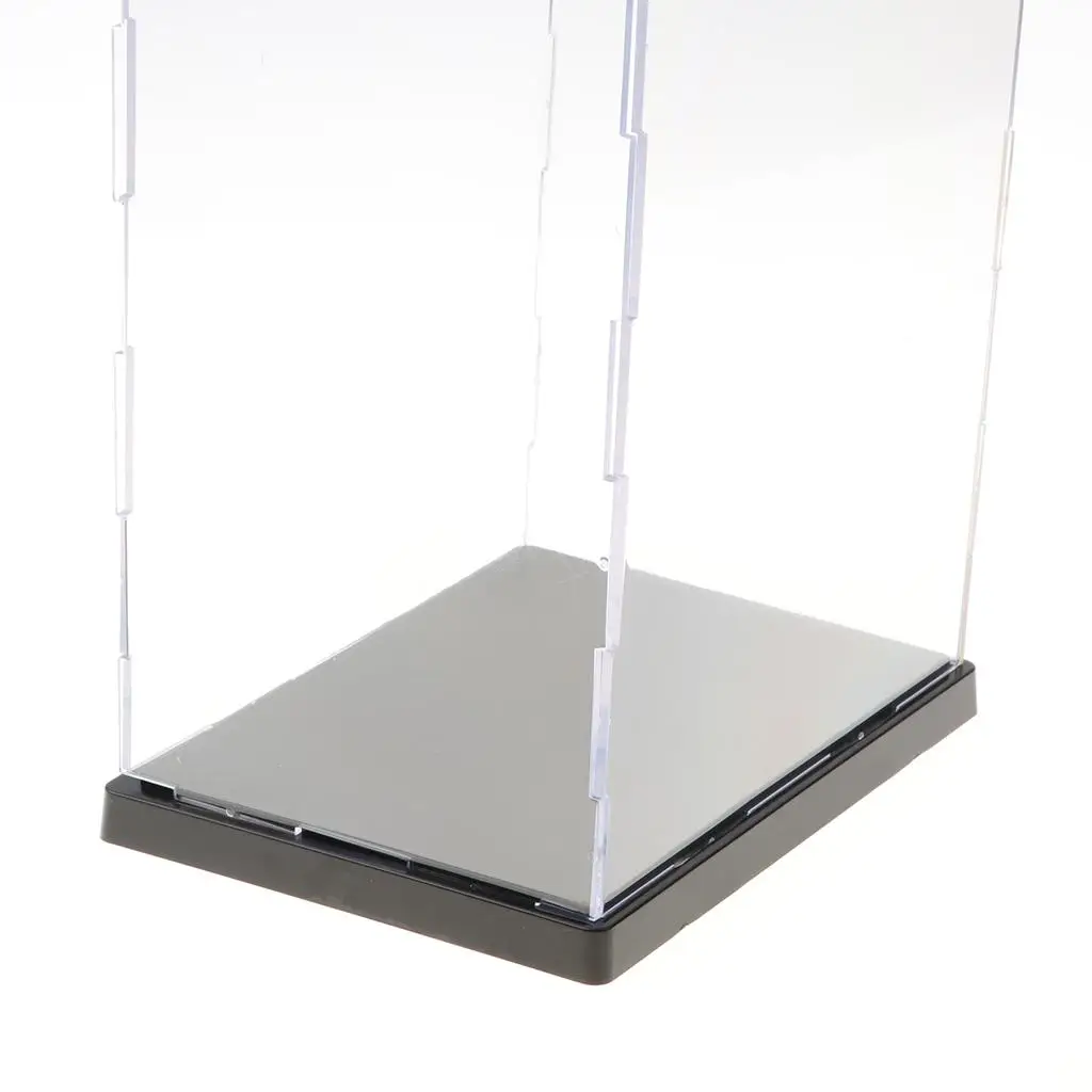 14x19x34cm Acrylic Model Display Case with Plastic Base Clear 