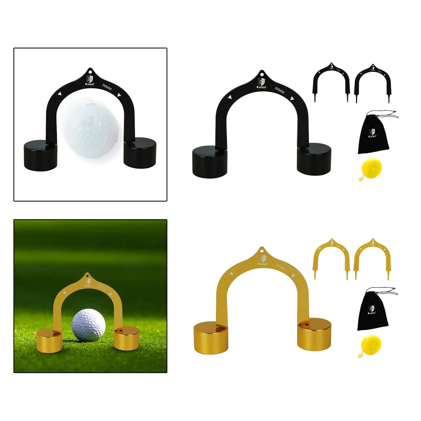 Golf Putting Gates Goal Gate Training Aid Aluminum Alloy Metal Precision Practice Supplies with Carry Bag Golf Accessories