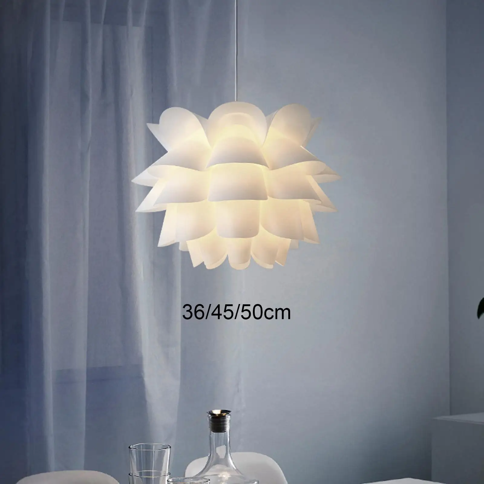 Lotus Flower Lamp Shade Puzzle Lampshade Elegant Modern Chandelier Ceiling Light Shade Lampshade for Hotel Home Cafe Decorative