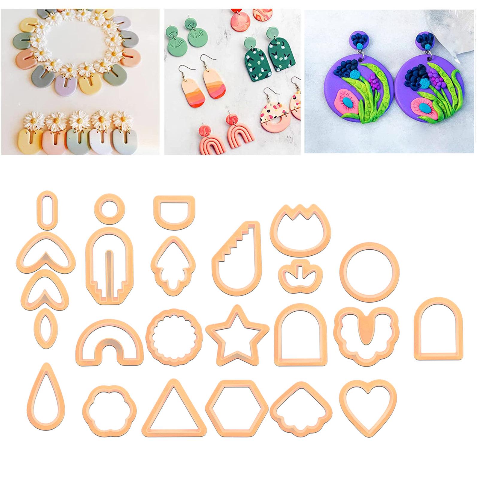 24 Pieces Cutter for Polymer Clay Earrings Different Shape 24 Shapes Geometric Earring Making Kit for Stylish Gift Making