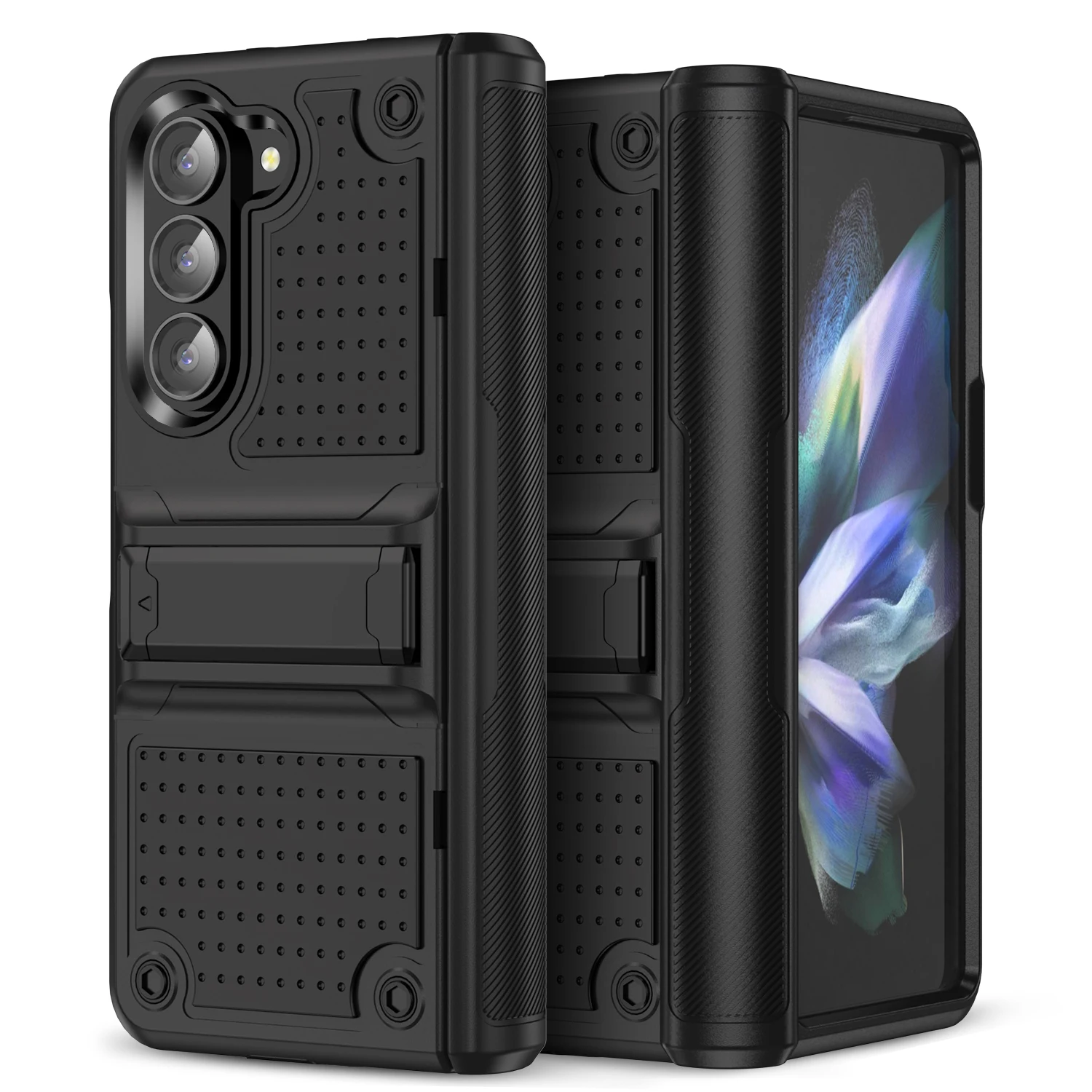 Armour-Z Shockproof Dust Resistant Hinge Protection Kickstand Case for Samsung Galaxy Z Fold 5