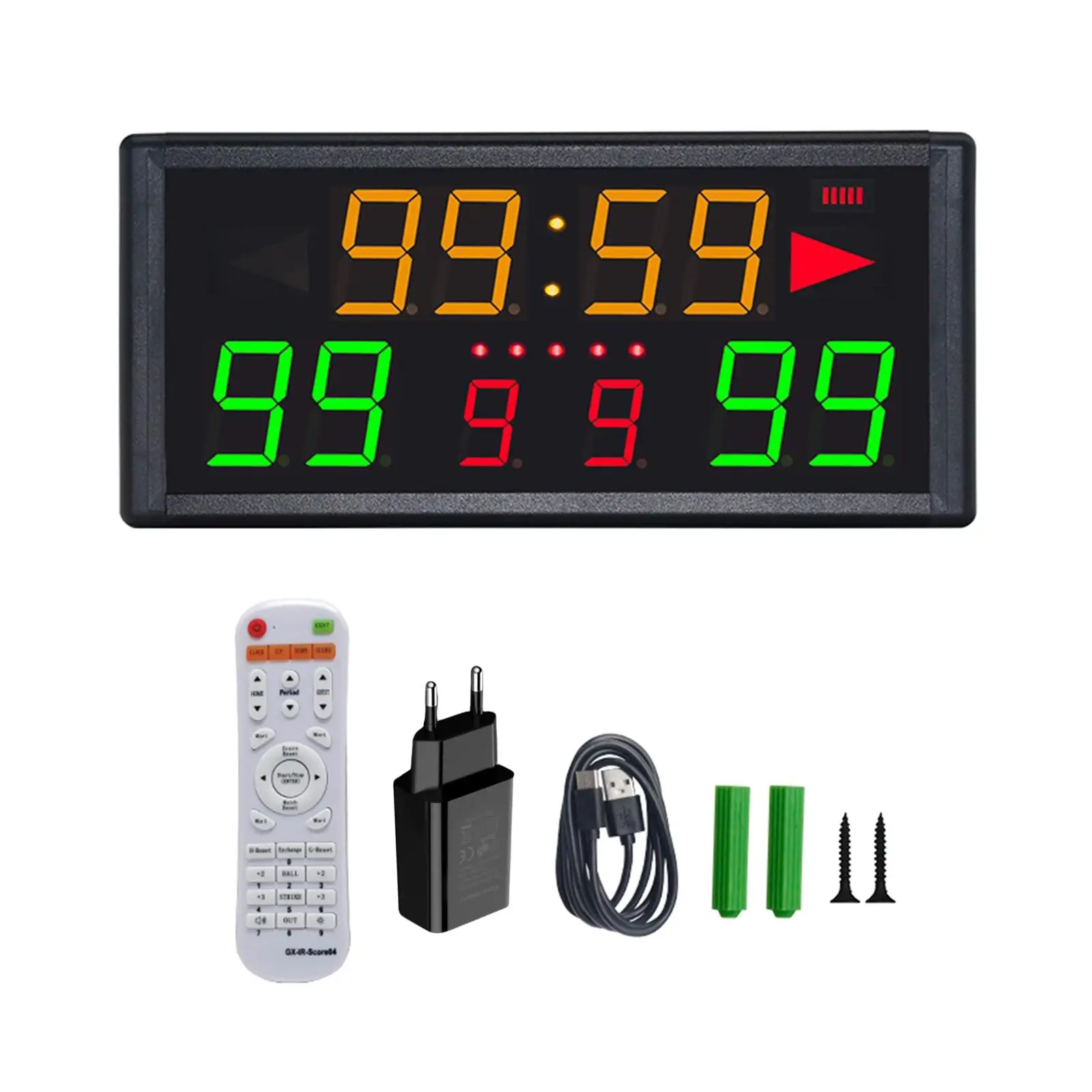 Digital Scoreboard 33ft to 49ft Control Distance Professional Electronic Scoreboard for Basketball Volleyball Badminton Football