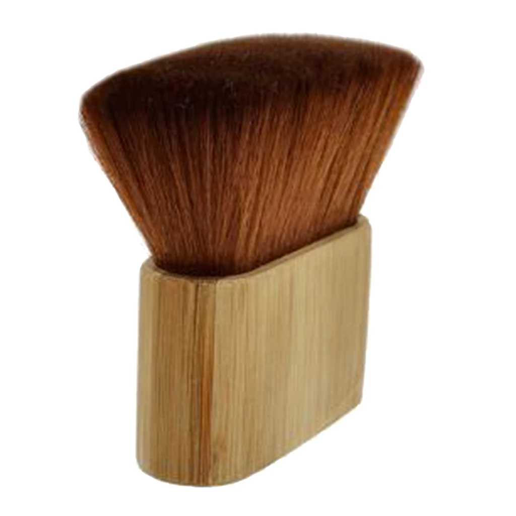 Barber Hairbrush Hairdressing Neck Face Duster Brush with Wooden Handle Salon Household Hair Styling Tool