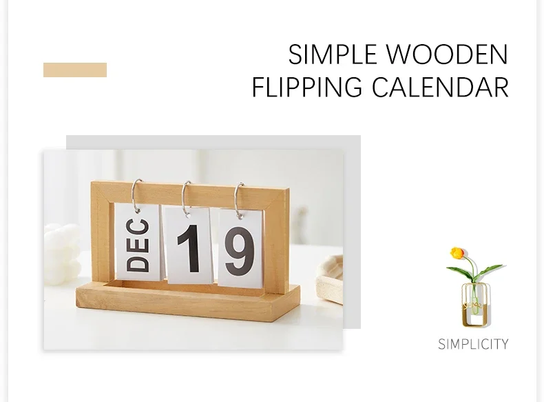 Modern Wooden Square Calendar