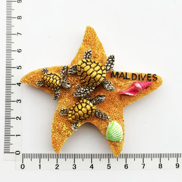 Walbest Maldives Seascape Sea Starfish Refrigerator Magnet, 3D Designed  Multi-style Resin Creative Cute Fridge Magnetic Sticker 