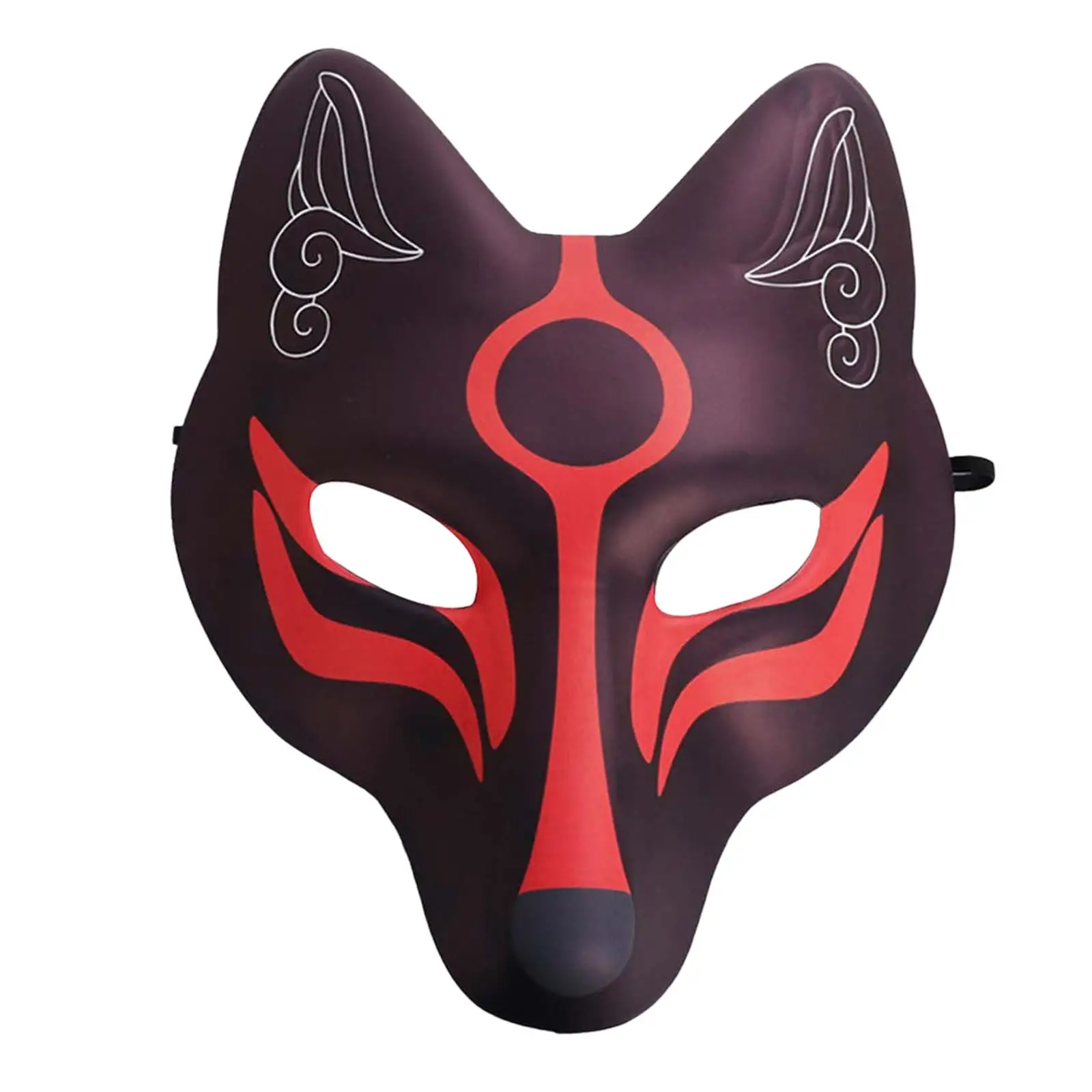 Japanese Kabuki Fox Masks Japanese Anime Cosplay Halloween Party Costume Props with Elastic Belt