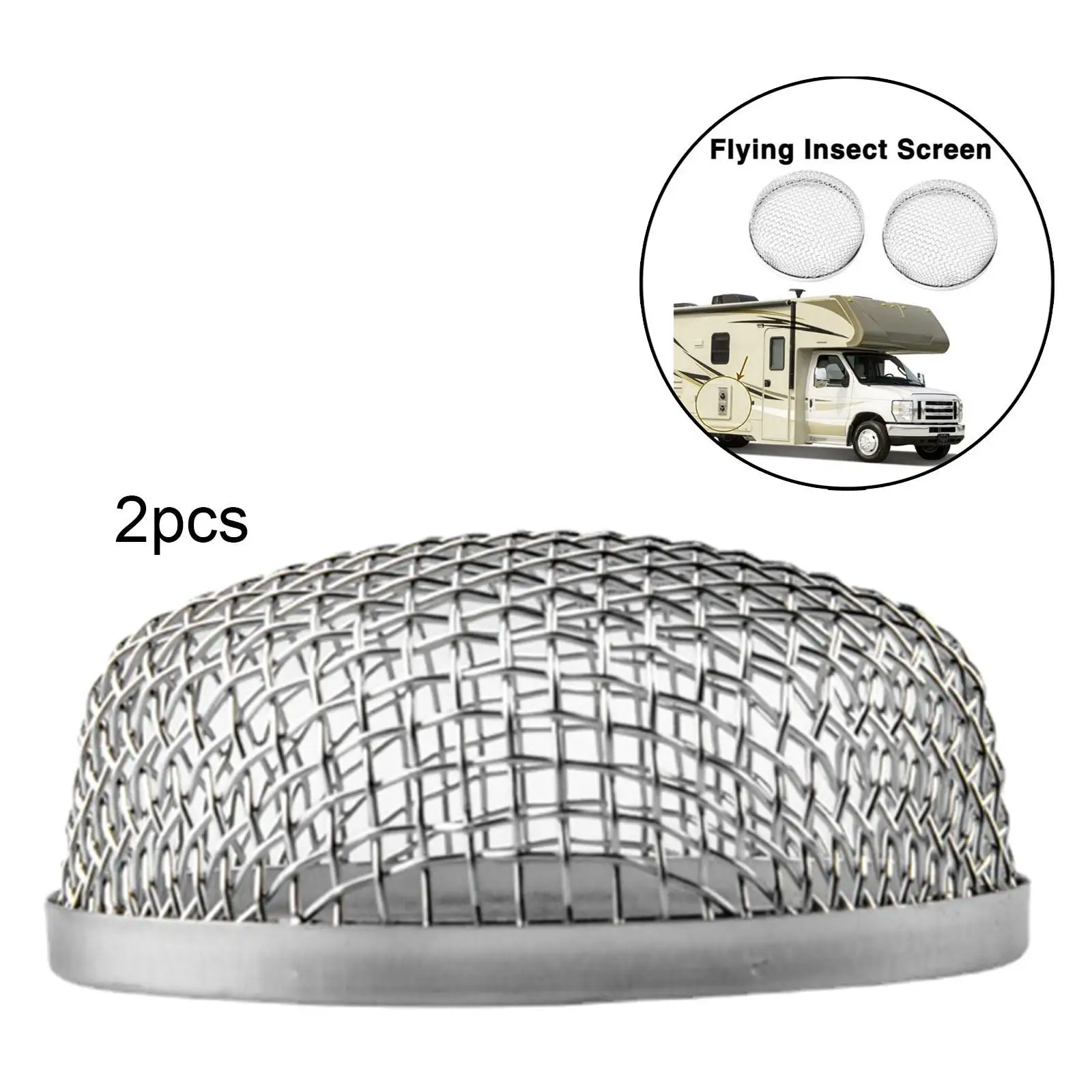 2 Pieces RV Furnace cover 2.8inch Stainless Steel Mesh Screens Heater Exhaust Vents