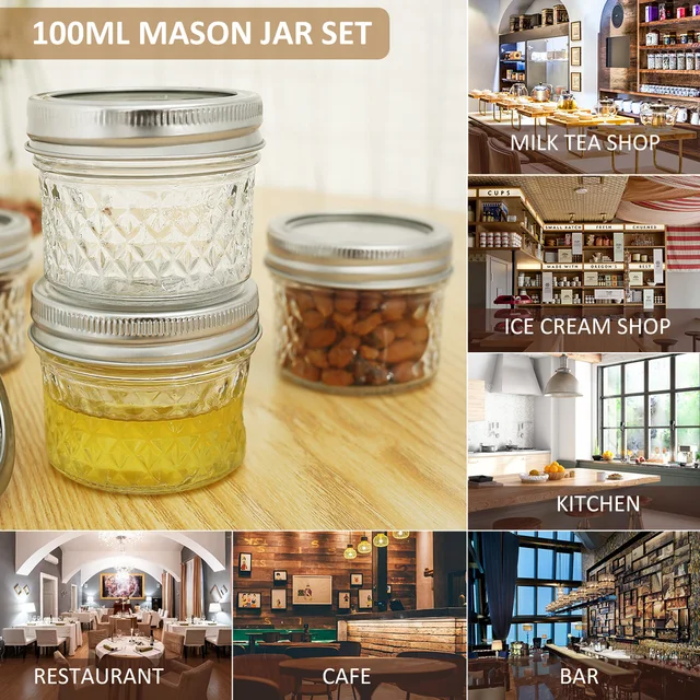 12 x Mini Glass Storage Preserve Jars