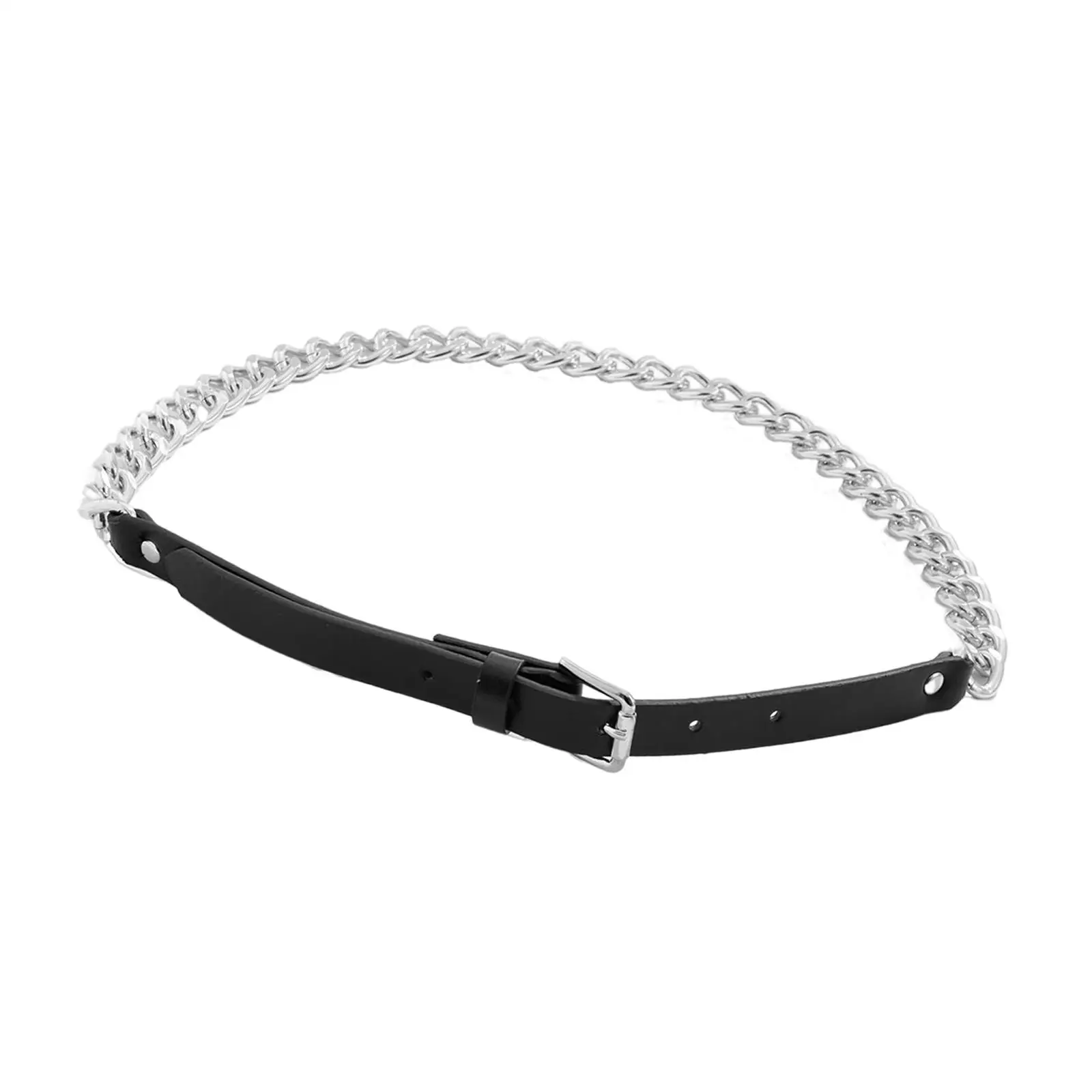 Fashion Women Waist Belt Metal Chain Waistbelt Pants Decorative PU Leather for Boys Girls