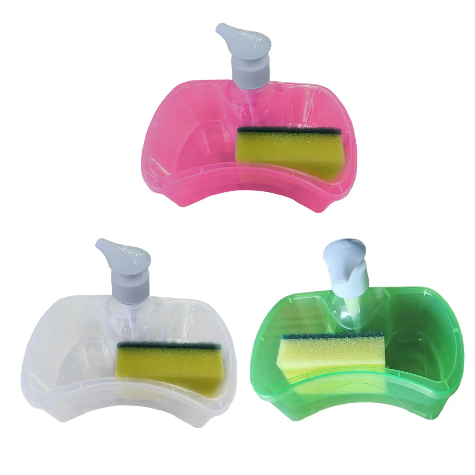 Soap Dispenser And Scrubber Holder Sink Dish Washing Soap Holder Cleaning Liquid