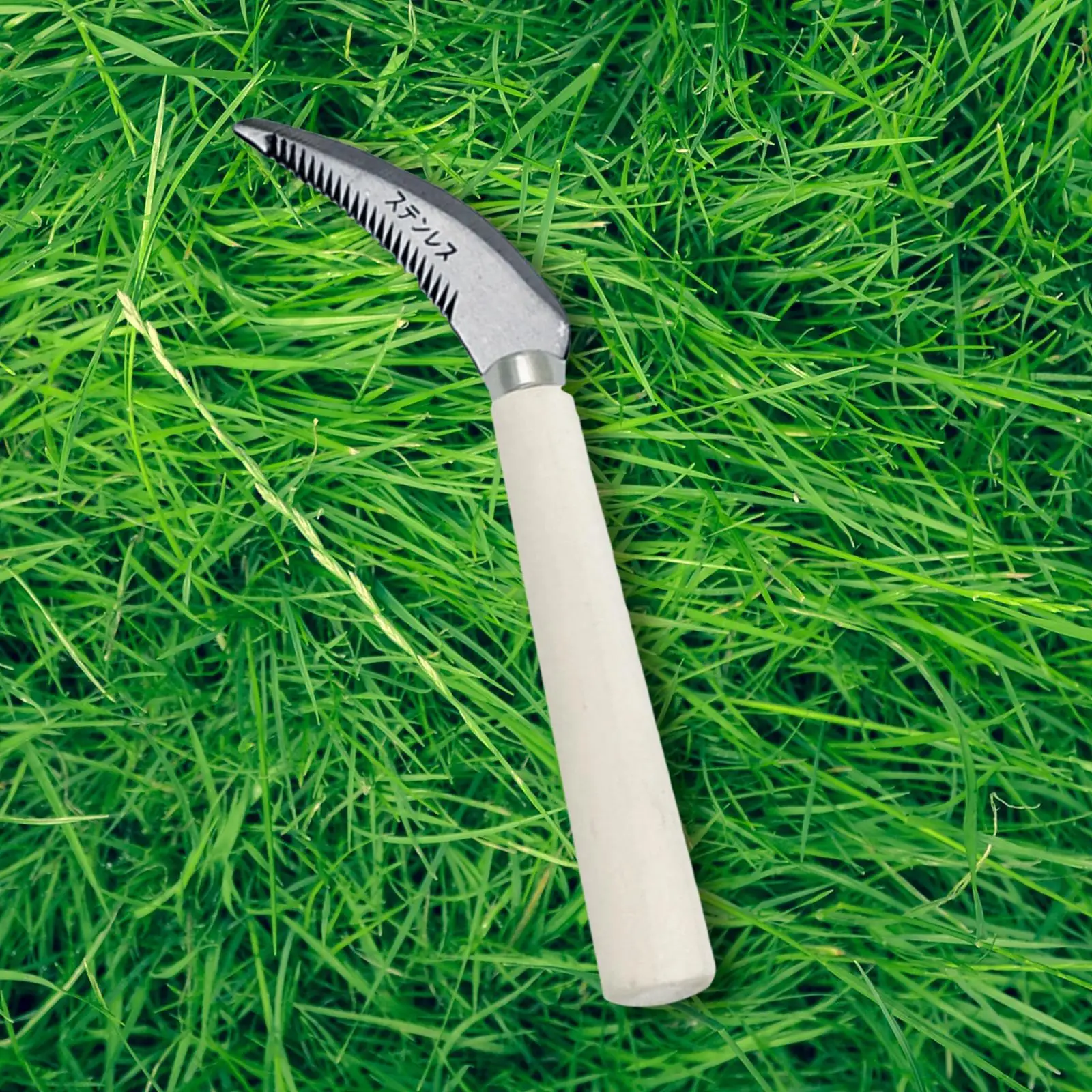 Weeding Sickle with Short Handle Portable Stainless Steel Weeding Sickle Grass Cutter Knife for Lawn Yard Terrace Sidewalk Deck