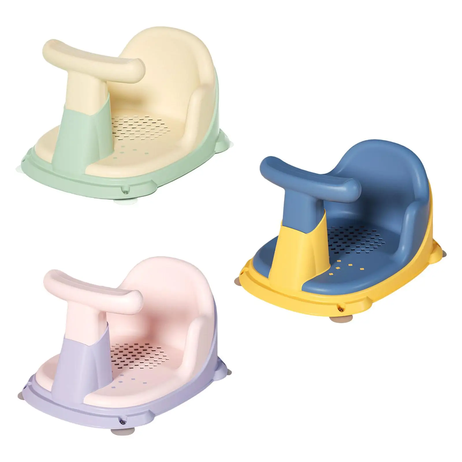 Cute Bath Tub Seat Support Tub Sitting up with Suction Cup Non Slip for Newborn Girls Boys