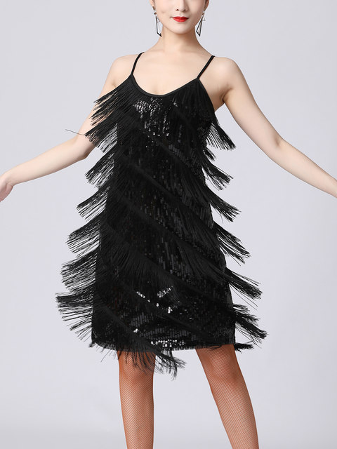 Jowowha Pantalones De Baile De Gasa Con Volantes Para Mujer, Para Sala De Baile, Tango Latino, Salsa, Práctica, Bailar, Disfraz, Negro