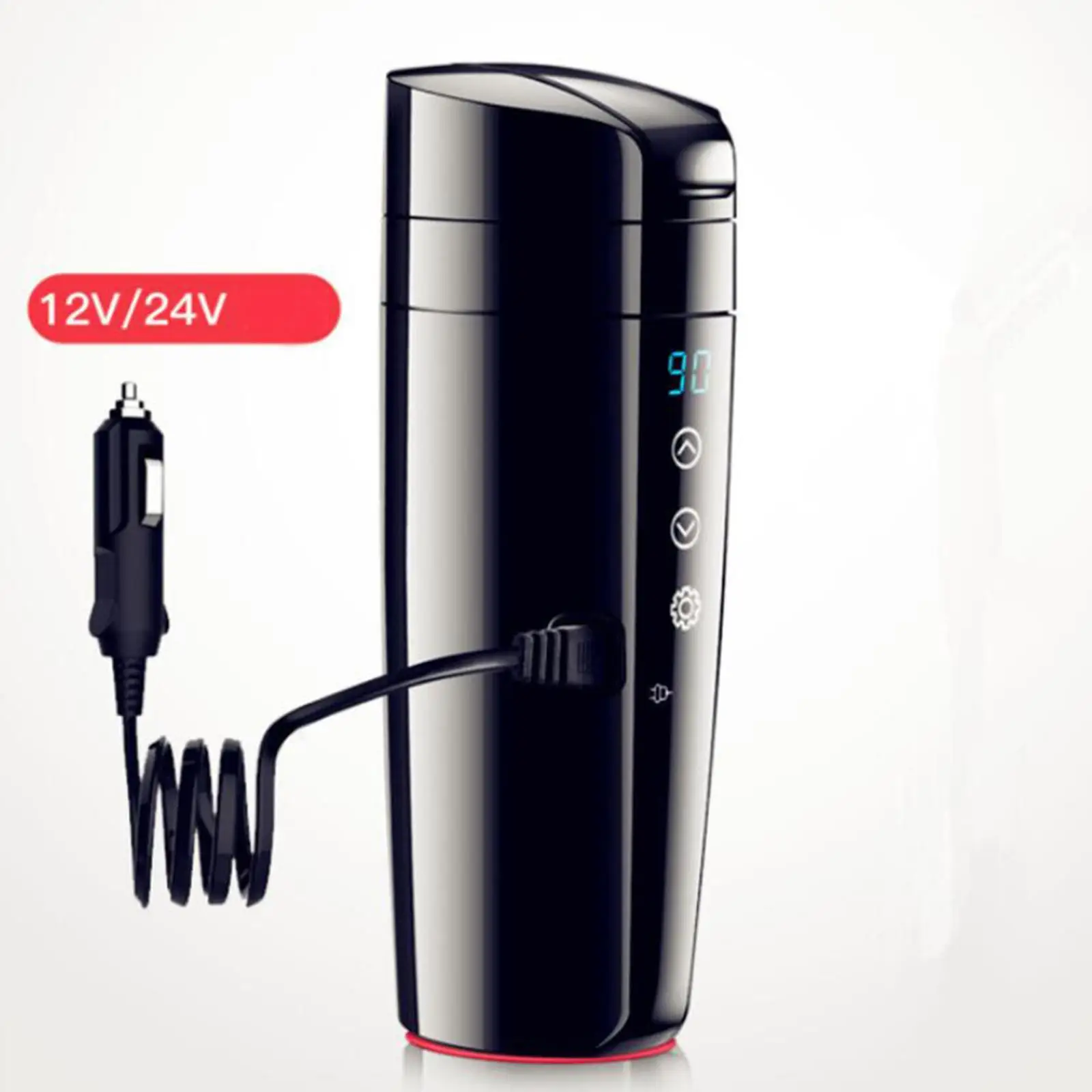 Electric 12V 24V Car Kettle Boiler Intelligent 400ml Temperature Display Heated Water Boiler for Tea Coffee Outdoor Camping
