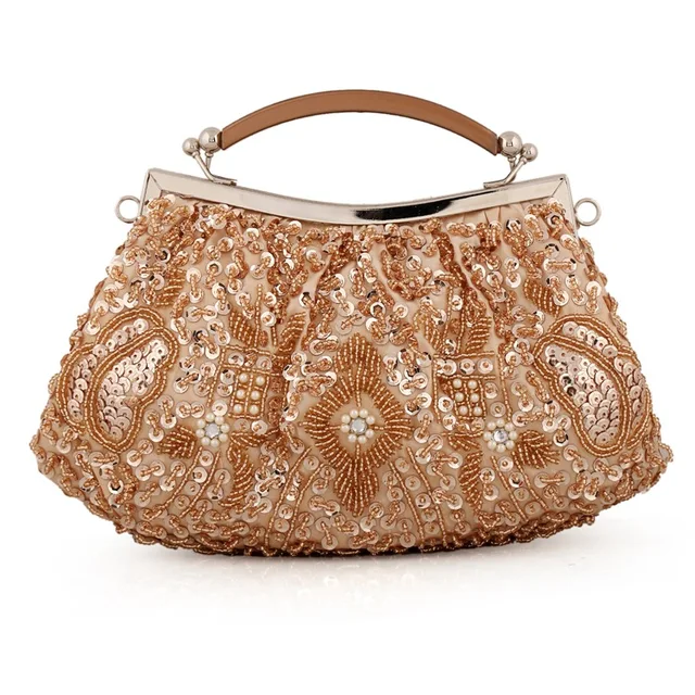 Fashion Beaded Sequin Pearl Clutch Bag for Women - Vintage Beaded Evening  Bag, Bridal Bag, Clutch Bag-Champagne
