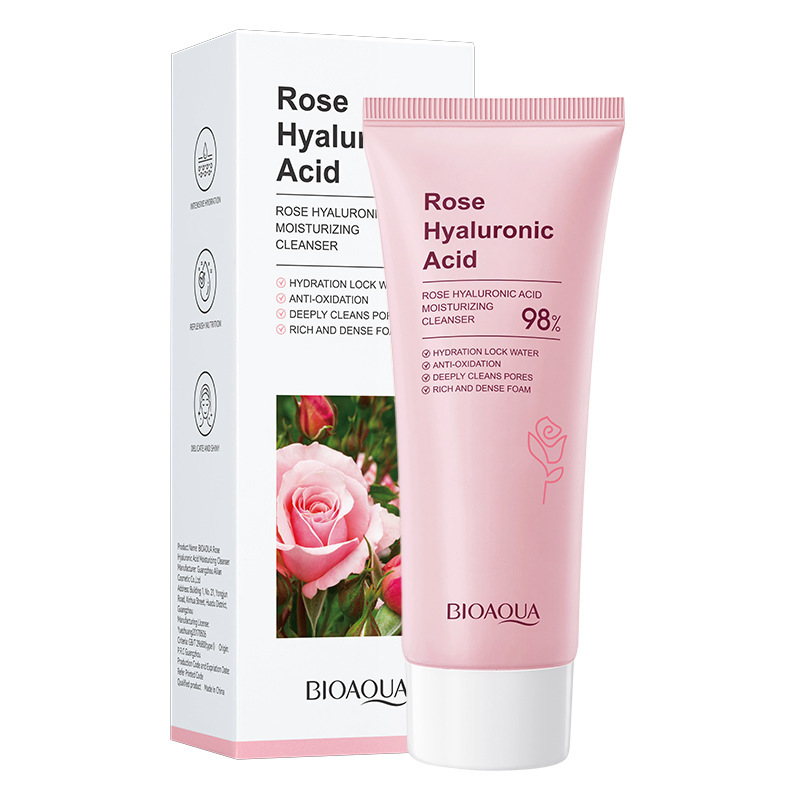 Best of BIOAQUA Rose Hyaluronic Acid Facial Cleanser Face Wash Foam Skincare Face Cleanser Moisturizing Anti-aging Skin Care Products Reviews & Tips