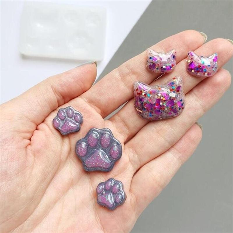 Kleine Katzenklaue Kristall Epoxidharz DIY Silikonform Katzengesicht Katzenklaue Schlüsselanhänger Schmuck Anhängerform – Detail 3