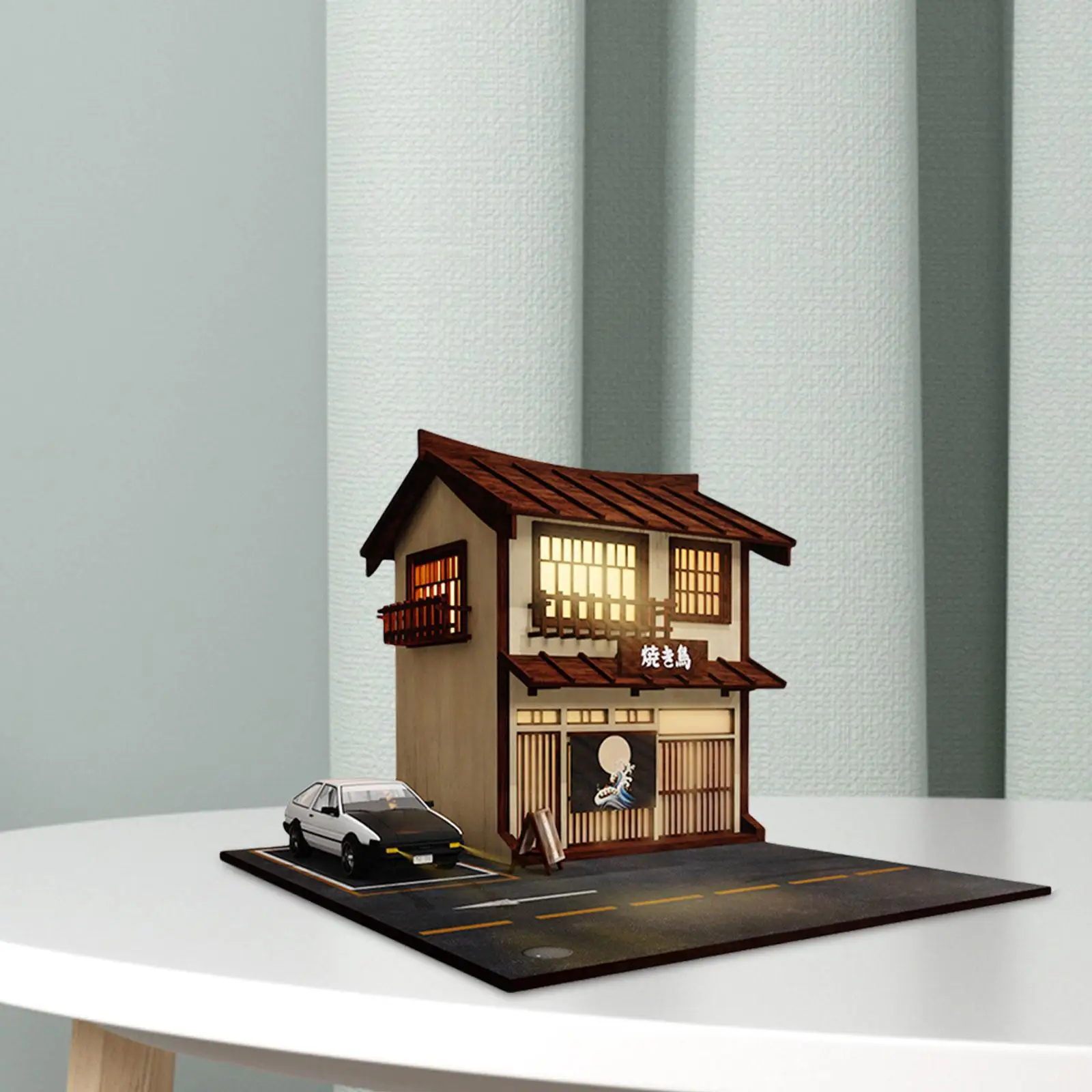 Garage Model Railway Building Kits 1/64 Kebab Shop Diorama Model for Model Train Layout Sand Table Decoration Scene Layout Props