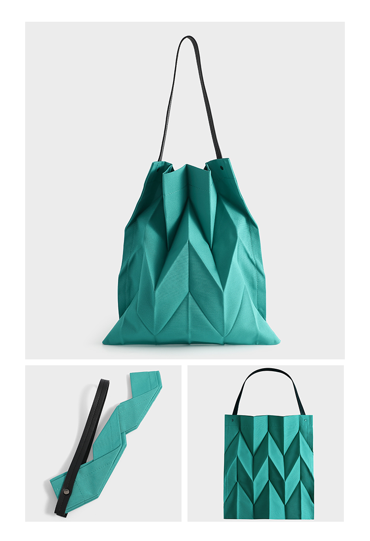 Bolsa Miyake Plissada Geométrica Ringer para Mulheres,