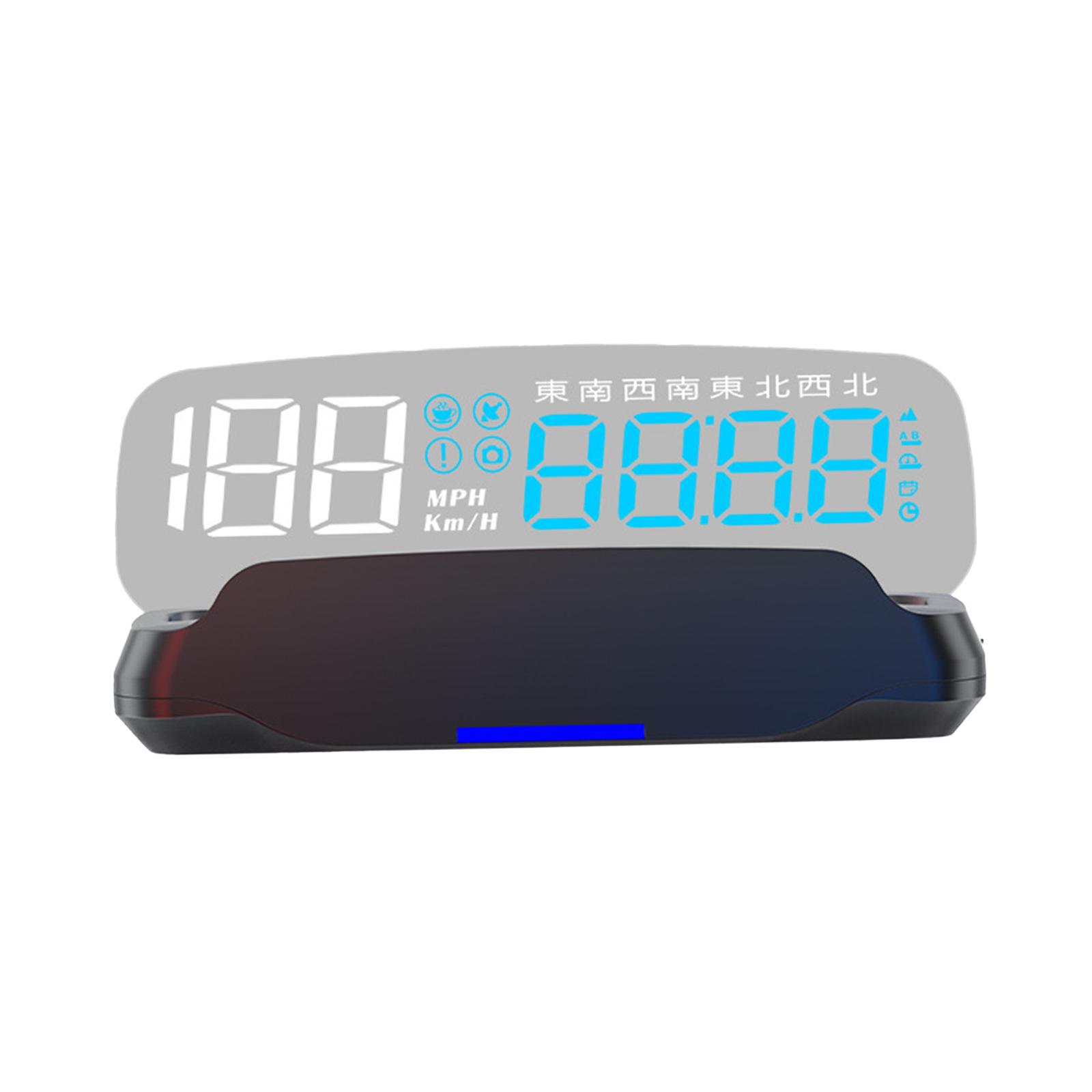 Car HUD C7 Compass Sturdy LED Display Speedometer Multifunction Professional for Automobile Trucks Outside Attachments