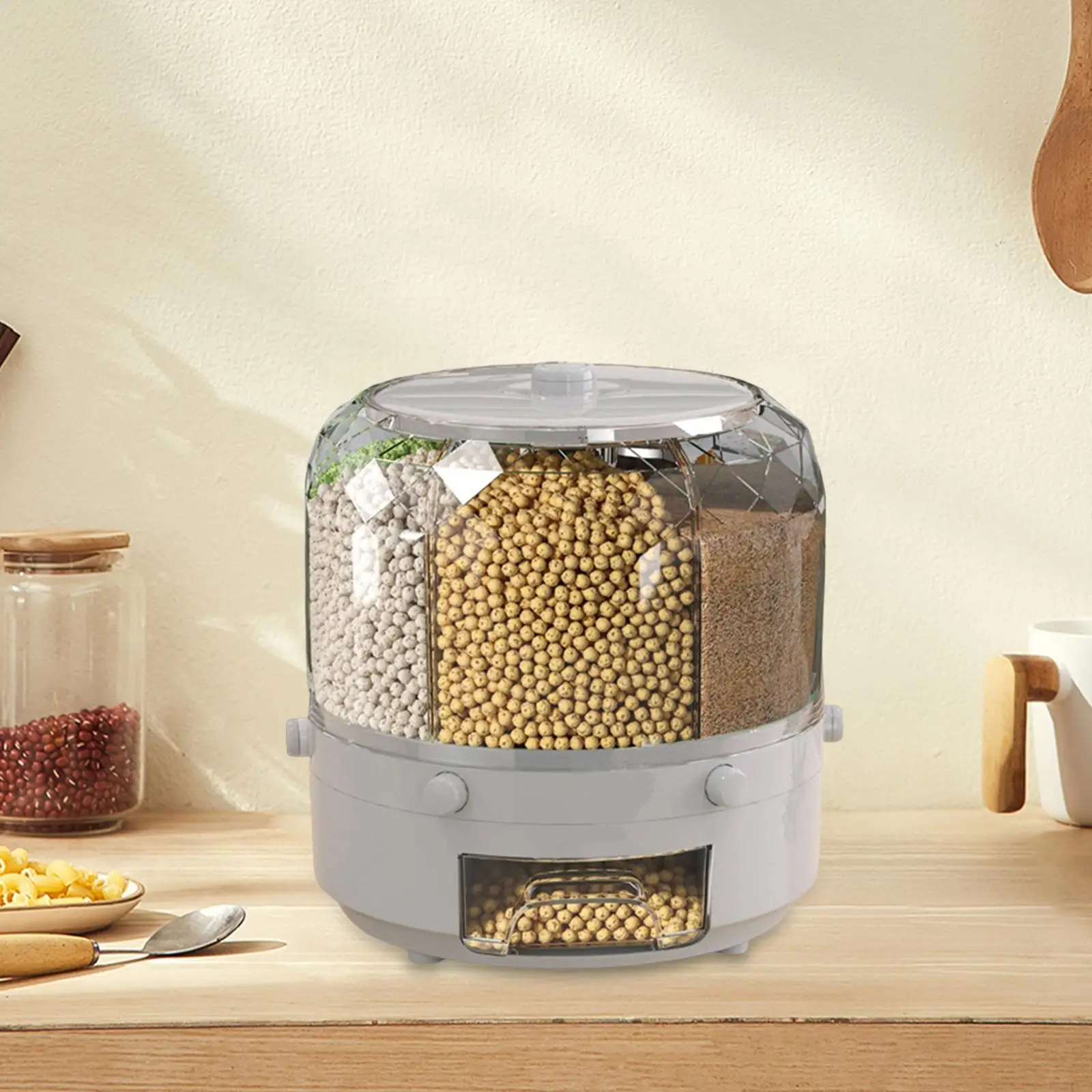 Cereal Dispenser Container Countertop Food Six Organization Dry Food Storage