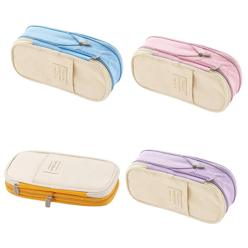 Classic Pen Pencil Case, Cosmetic Makeup Bag for Women Students Boys Girls