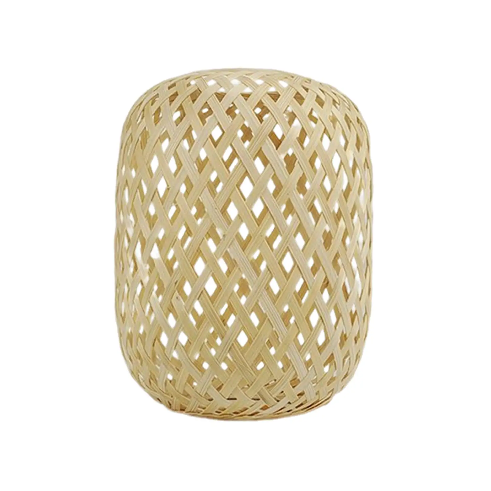 Bamboo Lampshade, Hand-Woven, Light Cover, Retro Style, Detachable, Dustproof,