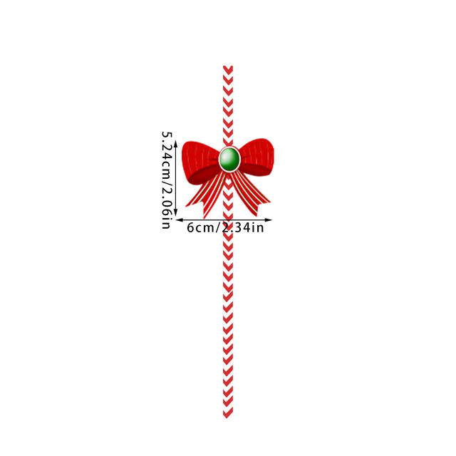 Christmas Disposable Drinking Straws, Christmas Snowman Red