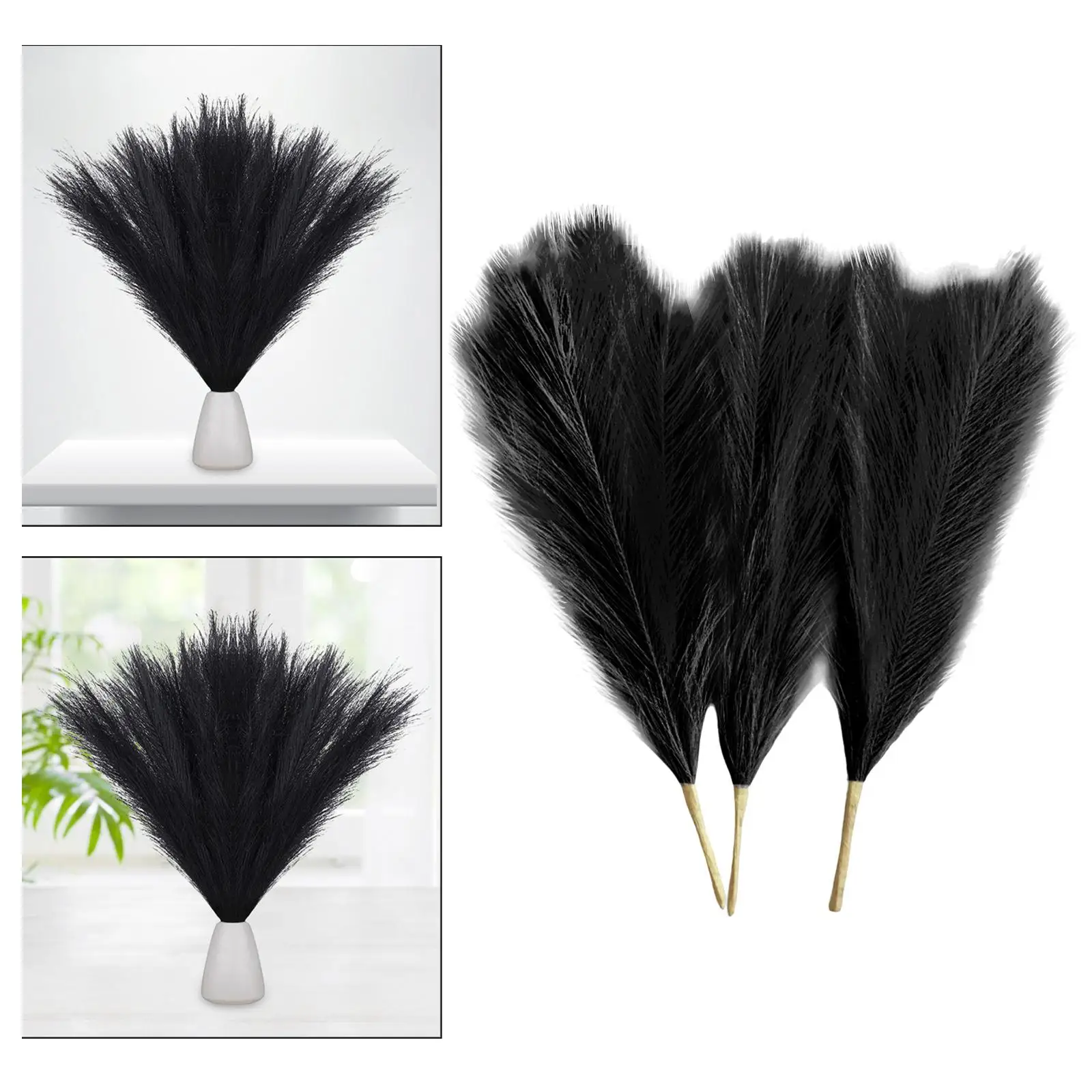 3x Faux Pampas Grass Bouquet Branches Reed Pampas Grass Decor for Photographing Desk Living Room Party Flower Arrangements