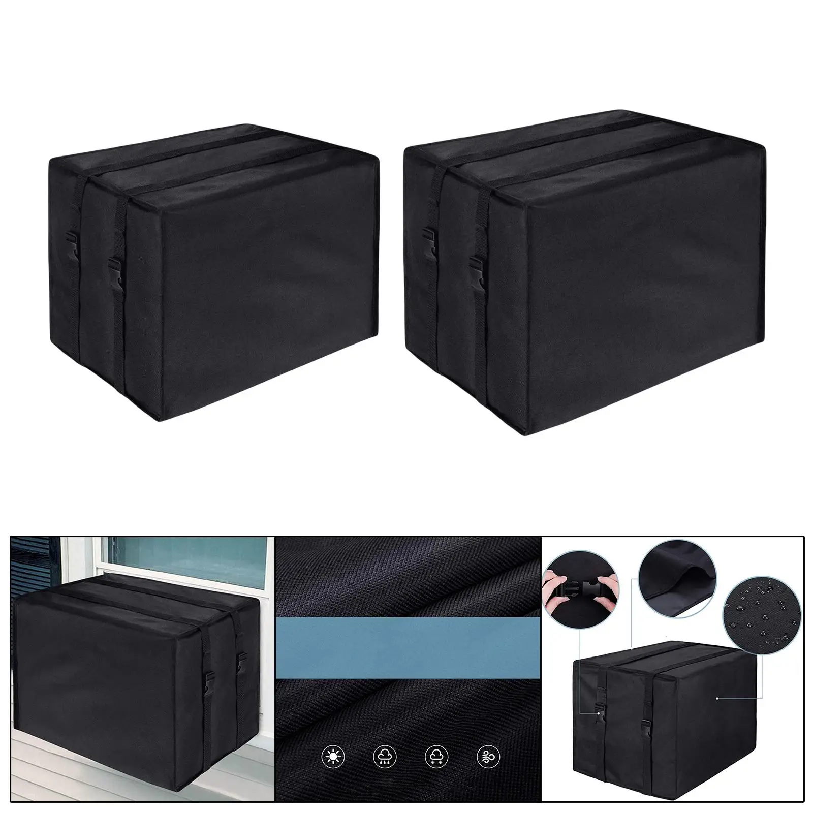 Outside Air Conditioner Cover PVC Coated Adjustable Protector Overcovers 600D Oxford Cloth